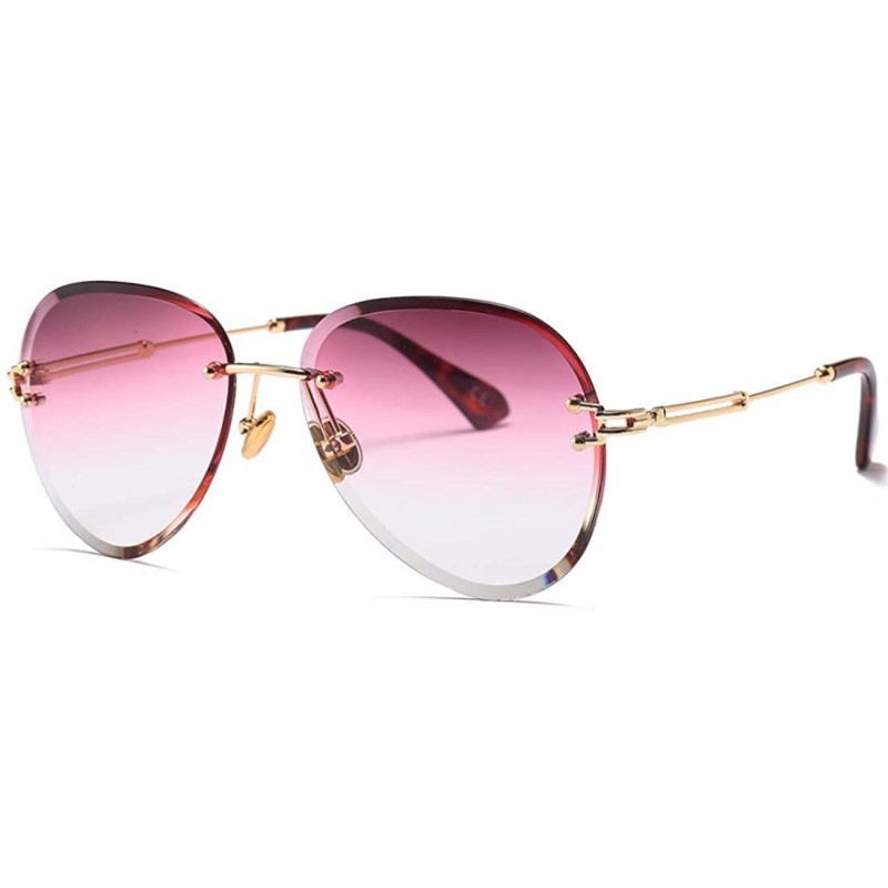 Rectangular Fashion Men's and Women's Round Resin Lenses Oversized Sunglasses UV400 - Red - CG18NNUEWC5 $9.92