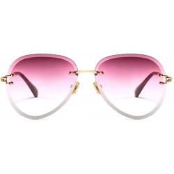Rectangular Fashion Men's and Women's Round Resin Lenses Oversized Sunglasses UV400 - Red - CG18NNUEWC5 $9.92