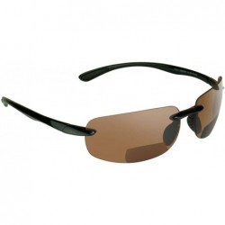 Wrap BIFOCAL Reader Sunglasses Rimless Men Women HD Amber Smoke Yellow Lens - Hd Lens Black Frame - C2127A2HA7V $26.37