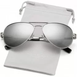 Aviator Polarized Aviator Sunglasses for Men Women Vintage Round Metal Sun Glasses 100% UV400 Protection - CX194LC4Z6S $25.64