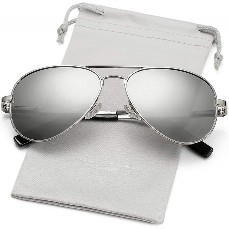 Polarized Aviator Sunglasses for Men Women Vintage Round Metal Sun