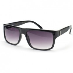 Sport Flat Top Square Gradient Frame Womens Mens Super Oversized Unisex Fashion Sunglasses - Black/Silver - C71170XSO0F $17.70