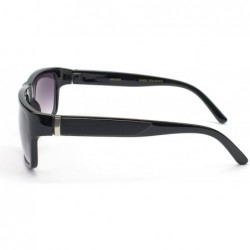 Sport Flat Top Square Gradient Frame Womens Mens Super Oversized Unisex Fashion Sunglasses - Black/Silver - C71170XSO0F $11.09