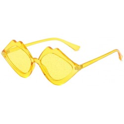 Square New Women Vintage Lip Shape Sunglasses Fashion Eyewear Radiation Protection Casual Glasses - CA18SW9QQ5D $16.78