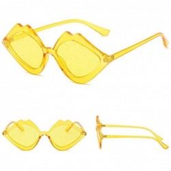 Square New Women Vintage Lip Shape Sunglasses Fashion Eyewear Radiation Protection Casual Glasses - CA18SW9QQ5D $10.43