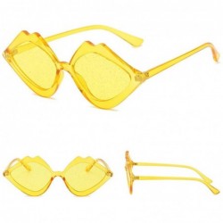 Square New Women Vintage Lip Shape Sunglasses Fashion Eyewear Radiation Protection Casual Glasses - CA18SW9QQ5D $10.43