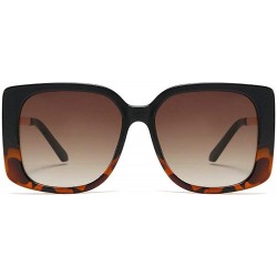 Square Fashion Square Sunglasses Women Retro Brand Designer Mens Goggle Oversized Sun Glasses - Black&leopard - C0193QDK58S $...