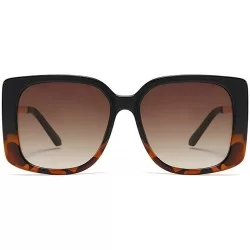 Square Fashion Square Sunglasses Women Retro Brand Designer Mens Goggle Oversized Sun Glasses - Black&leopard - C0193QDK58S $...