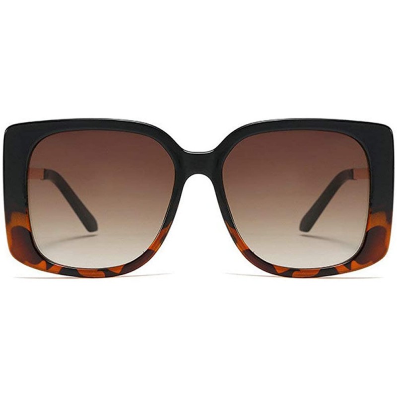 Square Fashion Square Sunglasses Women Retro Brand Designer Mens Goggle Oversized Sun Glasses - Black&leopard - C0193QDK58S $...