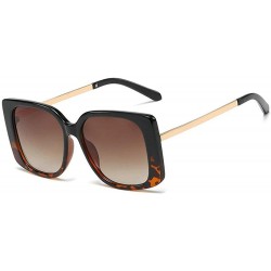 Square Fashion Square Sunglasses Women Retro Brand Designer Mens Goggle Oversized Sun Glasses - Black&leopard - C0193QDK58S $...