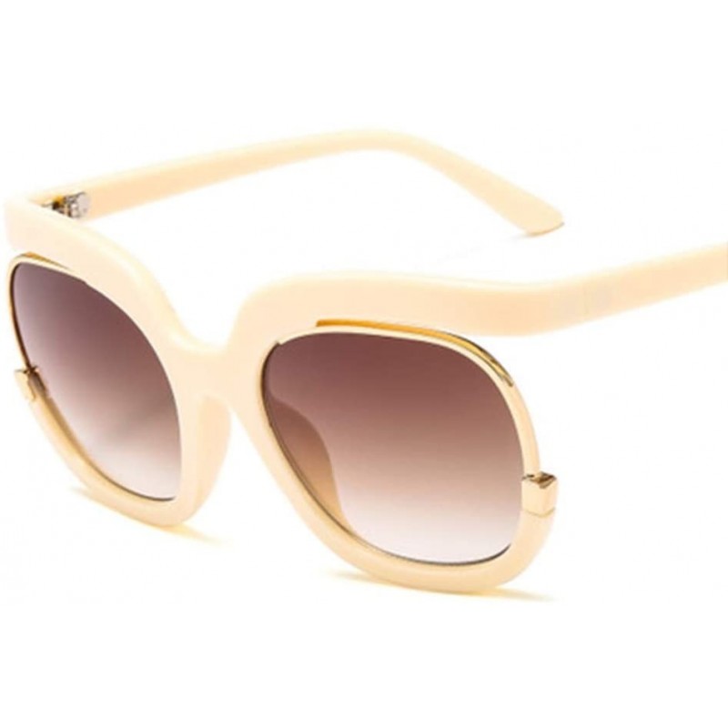 Round Personalized Sunglasses Big Frame Round Fashion Sun Visor Men and Women - 6 - CK190S30M6C $29.28