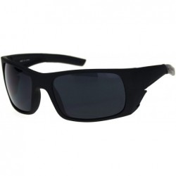 Rectangular Mens Rubberized Matte Plastic Side Wind Breaker Plastic Warp Sunglasses - CB18R59N0TR $18.54