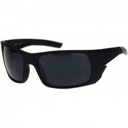 Rectangular Mens Rubberized Matte Plastic Side Wind Breaker Plastic Warp Sunglasses - CB18R59N0TR $9.52