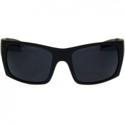 Rectangular Mens Rubberized Matte Plastic Side Wind Breaker Plastic Warp Sunglasses - CB18R59N0TR $9.52