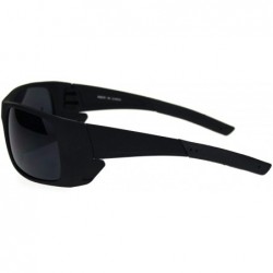 Rectangular Mens Rubberized Matte Plastic Side Wind Breaker Plastic Warp Sunglasses - CB18R59N0TR $9.52