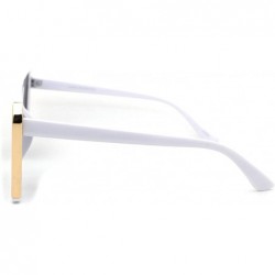 Rectangular Unisex Mobster Mafia Flat Top Plastic Rectangular Sunglasses - White Smoke - CD18YD0KH34 $13.92