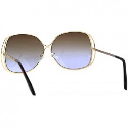 Oversized Womens Fashion Sunglasses Oversized Soft Square Metal Frame Gradient Lens - Gold (Brown Purple) - C3186ZGGLTD $9.06