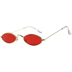 Square Fashion Mens Womens Retro Small Oval Sunglasses Metal Frame Shades Eyewear - C - CE193XHCX83 $9.89