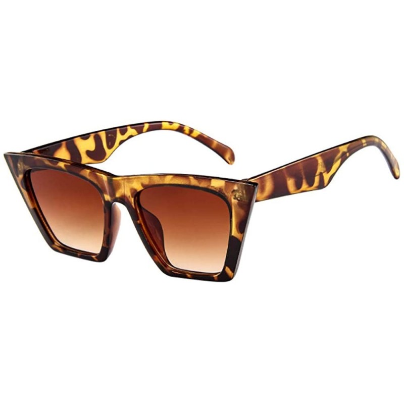 Oversized Fashion Women Ladies Oversized Sunglasses Vintage Retro Cat Eye Sun Glasses - Brown - CG195SOL94Q $7.51