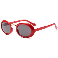 Oval Eyewear Oval Retro Vintage Sunglasses Clout Goggles Fashion Shades - C4 - C01807CY4C8 $7.47