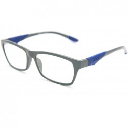 Rectangular Double Injection Lightweight Reading Glasses Free Case - Z1 Matte Dark Grey Matte Dark Blue - CR18YMH4M05 $16.84