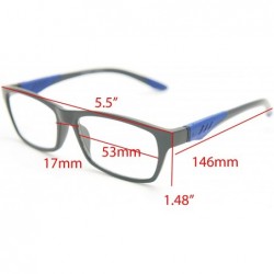 Rectangular Double Injection Lightweight Reading Glasses Free Case - Z1 Matte Dark Grey Matte Dark Blue - CR18YMH4M05 $16.84