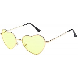 Rimless Mens Womens Metal Frame Ladies Heart Shape Sunglasses Lolita Love - 7191c - C118RS6QT3U $17.48