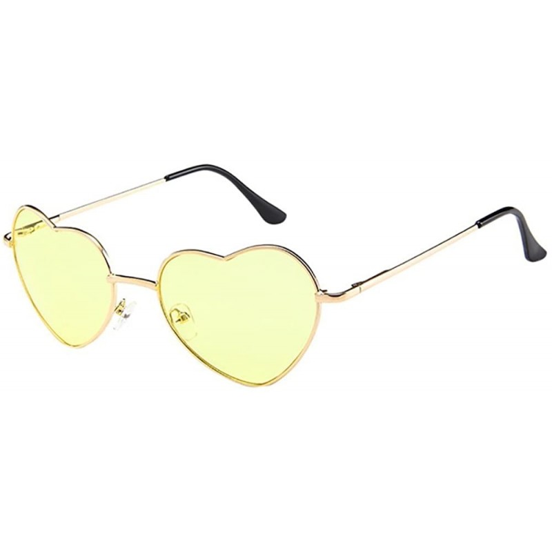 Rimless Mens Womens Metal Frame Ladies Heart Shape Sunglasses Lolita Love - 7191c - C118RS6QT3U $9.92