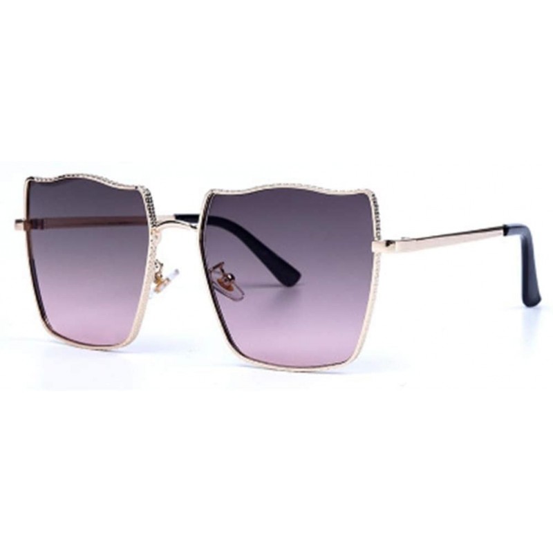 Sport Gradient Sunglasses Water Ripple Metal Frame Sunglasses Men Fashion Sun Visor - 5 - C3190L6NRYQ $24.27