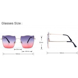 Sport Gradient Sunglasses Water Ripple Metal Frame Sunglasses Men Fashion Sun Visor - 5 - C3190L6NRYQ $24.27