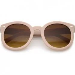 Round Women's Retro Oversize Horn Rimmed P3 Round Sunglasses 52mm - Nude / Amber - CX12MAFNAYI $19.39