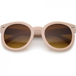 Round Women's Retro Oversize Horn Rimmed P3 Round Sunglasses 52mm - Nude / Amber - CX12MAFNAYI $9.17