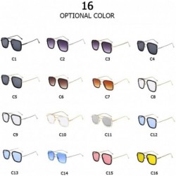 Rectangular Sunglasses Men Square Driving Sun Glasses for Male Windproof Shades Women - Zss0002c9 - CF194ODTU4I $17.53