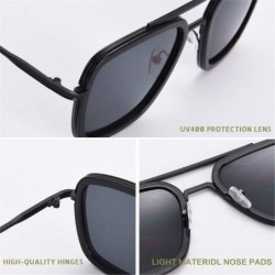 Rectangular Sunglasses Men Square Driving Sun Glasses for Male Windproof Shades Women - Zss0002c9 - CF194ODTU4I $17.53