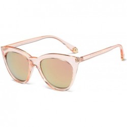 Cat Eye Women Retro Vintage High Round High Pointed Cat Eye Fashion Sunglasses - Pink - CV18WTI7CIM $14.97