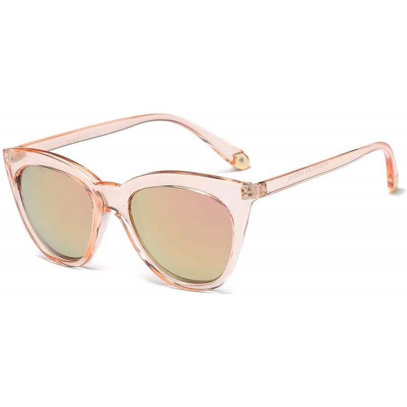 Cat Eye Women Retro Vintage High Round High Pointed Cat Eye Fashion Sunglasses - Pink - CV18WTI7CIM $14.97