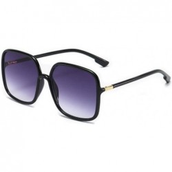 Square Ultralight Retro Big Square Sunglasses Women Rectangular Frame Tint Flat Lenses - Purple Hue Gradient - CX196D83764 $2...