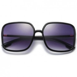 Square Ultralight Retro Big Square Sunglasses Women Rectangular Frame Tint Flat Lenses - Purple Hue Gradient - CX196D83764 $1...