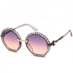 Oversized Round Oversized Rhinestone Sunglasses for Women Diamond Shades - B - C918S2UWHN8 $10.12