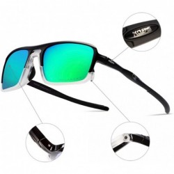 Sport Sports Sunglasses High-end Ultra-Light TR90 Frame True Membrane Polarization Outdoor - Black and Blue - CW18YZZXHXQ $28.17