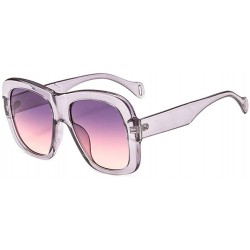 Oversized Square Brand Sunglasses Men Luxury Brand Double Color Frame Women Sun Glasses Shades Vintage - C7 - CM197ZNTGUQ $20.12