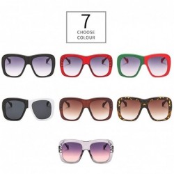 Oversized Square Brand Sunglasses Men Luxury Brand Double Color Frame Women Sun Glasses Shades Vintage - C7 - CM197ZNTGUQ $8.32