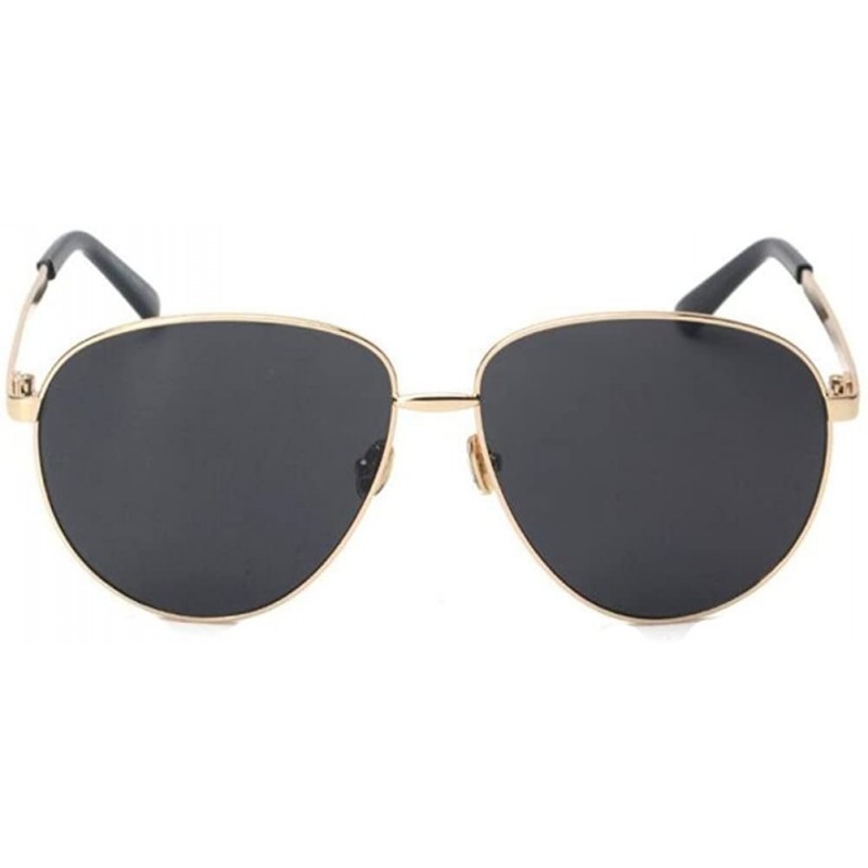 Semi-rimless Women UV400 Mirror Rose Gold Pilot Sunglasses Men Shades Sun Glasses - Black - CV182SCOT07 $14.64