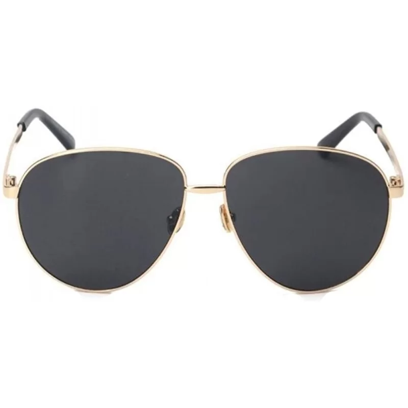 Semi-rimless Women UV400 Mirror Rose Gold Pilot Sunglasses Men Shades Sun Glasses - Black - CV182SCOT07 $14.64