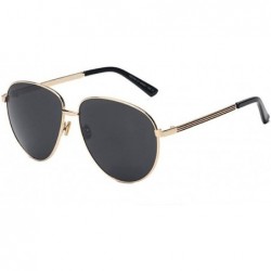 Semi-rimless Women UV400 Mirror Rose Gold Pilot Sunglasses Men Shades Sun Glasses - Black - CV182SCOT07 $14.64