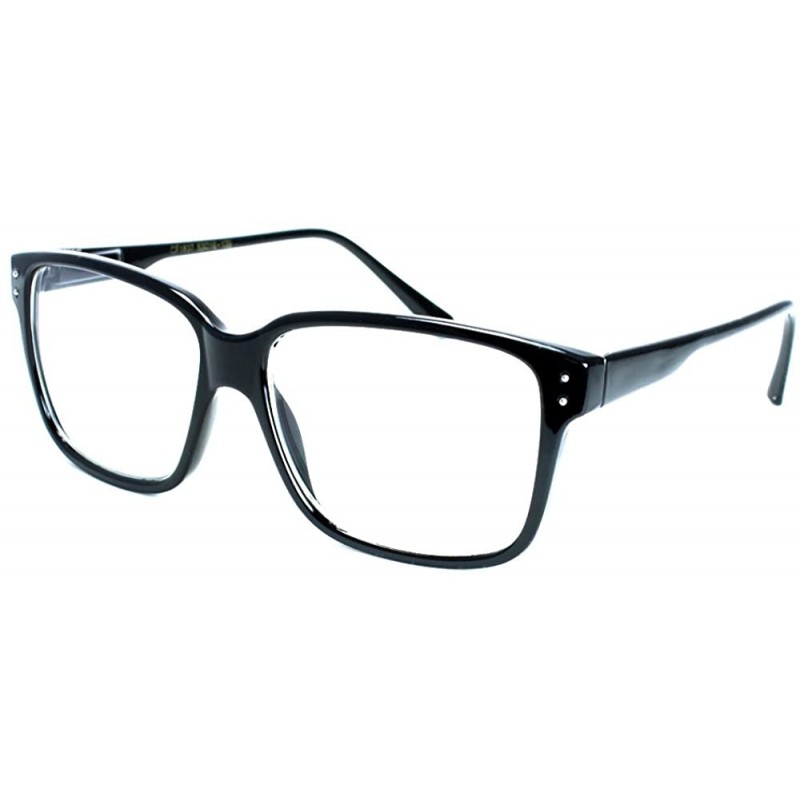 Wayfarer Casual Nerd Thick Clear Frames Fashion Glasses for Women - Black - CX117Q3HS8N $8.98