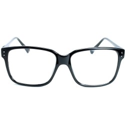 Wayfarer Casual Nerd Thick Clear Frames Fashion Glasses for Women - Black - CX117Q3HS8N $8.98