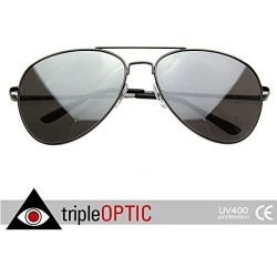 Aviator Mirrored Aviator Sunglasses for Men Women Military Sunglasses - Gunmetal - C7116Q42SWJ $8.48