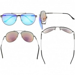 Square Large Bifocal Sunglasses Polit Style Sunshine Readers with Bendable Memory Bridge and Arm - CU18036IZW4 $23.83
