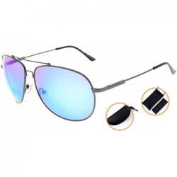 Square Large Bifocal Sunglasses Polit Style Sunshine Readers with Bendable Memory Bridge and Arm - CU18036IZW4 $23.83